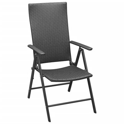 vidaXL Set da Pranzo da Giardino 5 pz Nero in Polyrattan