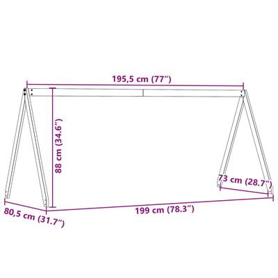 vidaXL Tetto Letto Bambini Bianco 199x80,5x88 cm Legno Massello Pino