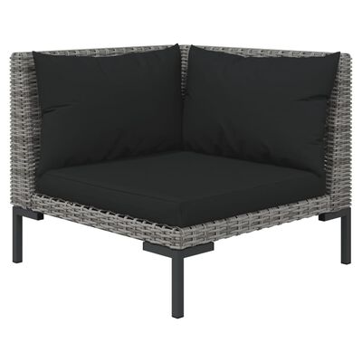 vidaXL Divani da Giardino 12 pz con Cuscini in Polyrattan Grigio Scuro