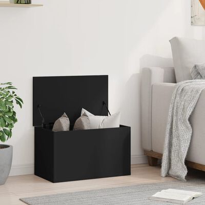 vidaXL Contenitore Portaoggetti Nero 60x35x35 cm in Truciolato