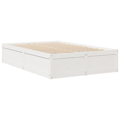 vidaXL Letto con Materasso Bianco 120x200 cm in Legno Massello di Pino