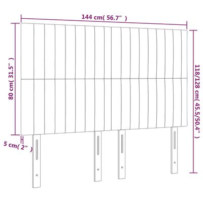 vidaXL Testiere 4 pz Crema 72x5x78/88 cm in Tessuto