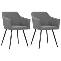 323093 vidaXL Dining Chairs 2 pcs Light Grey Fabric