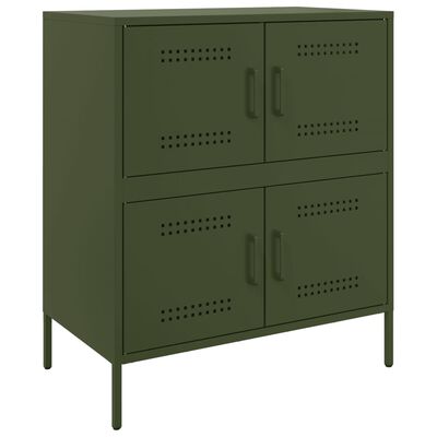 vidaXL Credenza Verde Oliva 68x39x79 cm in Acciaio