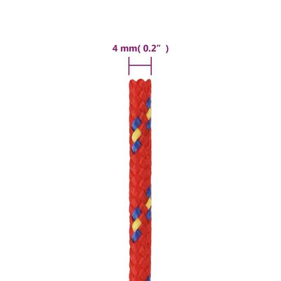 vidaXL Corda per barca Rossa 4 mm 25 m in Polipropilene