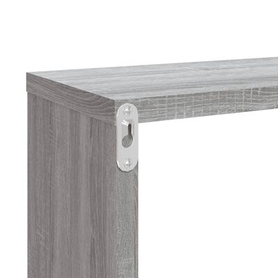 vidaXL Mensole Cubo Muro 4 Grigio Sonoma 80x15x26,5 Legno Multistrato