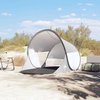 vidaXL Tenda da Spiaggia Pop-Up Grigia Impermeabile