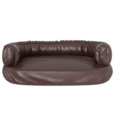 vidaXL Letto Cani Ergonomico Gommapiuma Marrone 60x42 cm in Similpelle