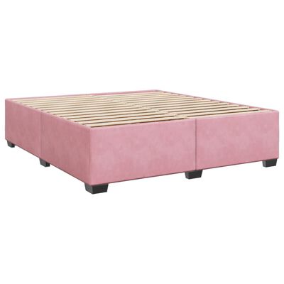 vidaXL Giroletto a Molle con Materasso Rosa 200x200 cm in Velluto