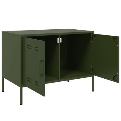 vidaXL Mobile TV Verde Oliva 68x39x50,5 cm in Acciaio