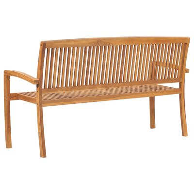 vidaXL Panchina da Giardino Impilabile e Cuscino 159cm Teak Massello