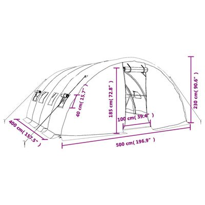 vidaXL Serra con Telaio in Acciaio Verde 20 m² 5x4x2,3 m