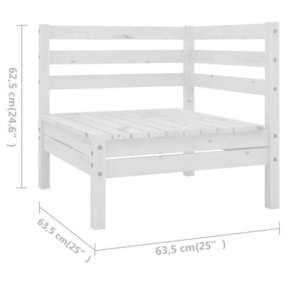 vidaXL Set Salotto da Giardino 8 pz in Legno Massello di Pino Bianco