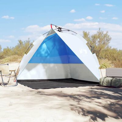 vidaXL Tenda da Spiaggia Azzurro Rilascio Rapido Impermeabile