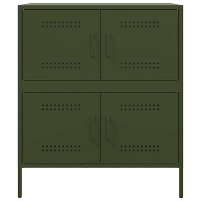 vidaXL Credenza Verde Oliva 68x39x79 cm in Acciaio