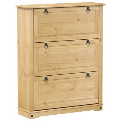 vidaXL Scarpiera Corona 99x32x124,5 cm in Legno Massello di Pino