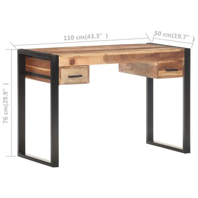 vidaXL Scrivania 110x50x76 cm in Legno Massello