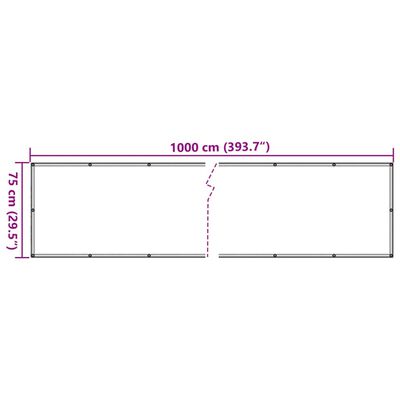 vidaXL Paravento da Balcone con Aspetto Pietra 1000x75 cm PVC