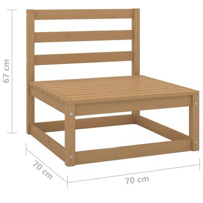 vidaXL Divani Centrali da Giardino 2pz Ambra in Legno Massello di Pino