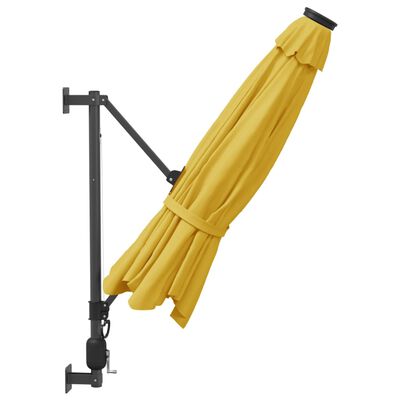 vidaXL Ombrellone a Parete Giallo 290 cm