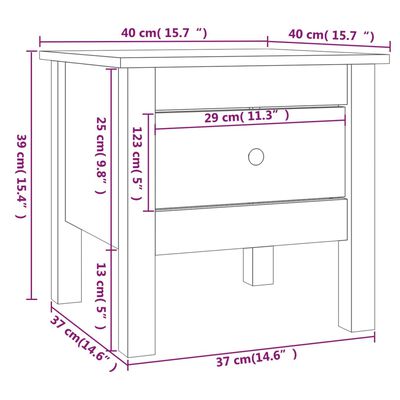 vidaXL Tavolini 2 pz Grigi 40x40x39 cm Legno Massello di Pino