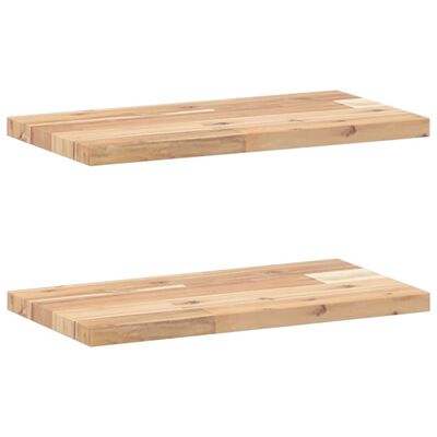 vidaXL Mensole da Parete 2 pz 40x20x2 cm Legno Acacia Non Trattato