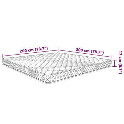 vidaXL Materasso Viscoelastico Bianco 200x200x17 cm