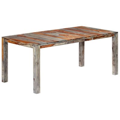 vidaXL Tavolo da Pranzo Grigio 180x90x76 cm Legno Massello di Sheesham