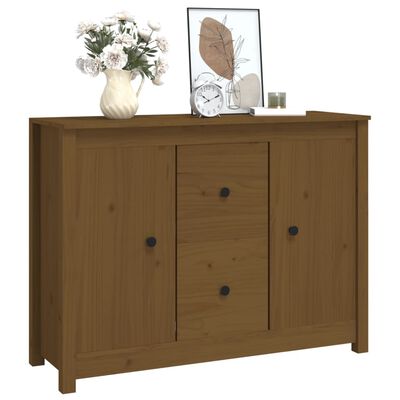 vidaXL Credenza ambra 100x35x74 cm in Legno Massello di Pino