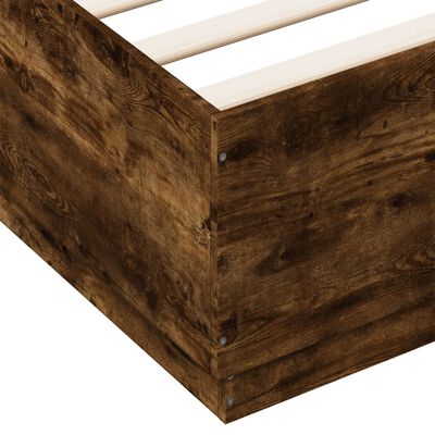 vidaXL Giroletto con Luci LED Rovere Fumo 150x200 cm Legno Multistrato