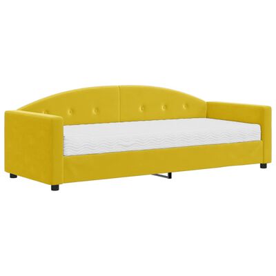 vidaXL Divano Letto con Materasso Giallo 80x200 cm in Velluto