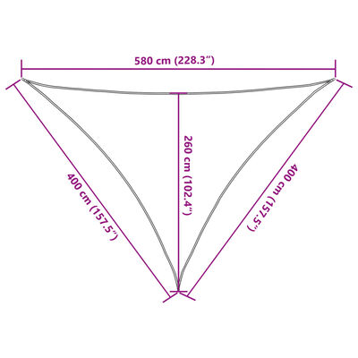 vidaXL Vela Parasole Grigio Chiaro 4x4x5,8 m 100% Poliestere Oxford