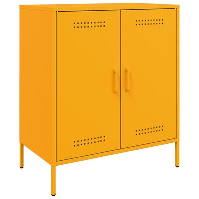 vidaXL Credenza Giallo Senape 68x39x79 cm in Acciaio