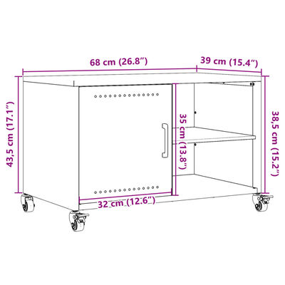 vidaXL Mobile TV Antracite 68x39x43,5 cm in Acciaio