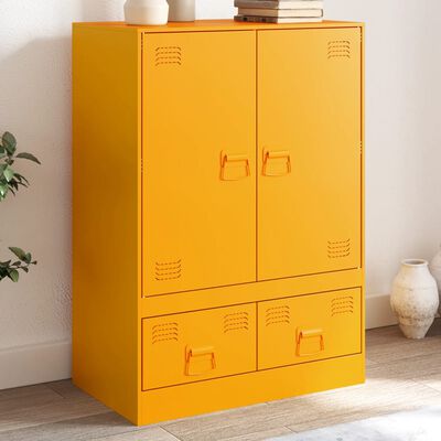 vidaXL Credenza Giallo Senape 67x39x95 cm in Acciaio