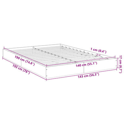 vidaXL Giroletto Grigio Cemento 140x190 cm in Legno Multistrato