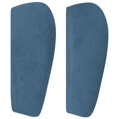 vidaXL Giroletto a Molle con Materasso Blu Scuro 140x190 cm in Velluto