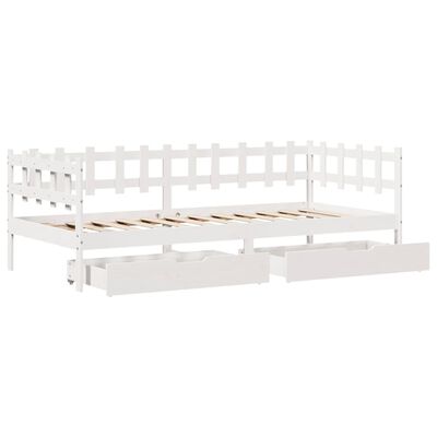 vidaXL Dormeuse con Cassetti Bianca 80x200 cm Legno Massello di Pino