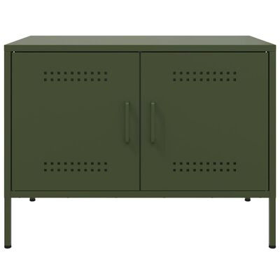 vidaXL Mobile TV Verde Oliva 68x39x50,5 cm in Acciaio