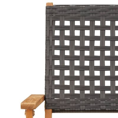 vidaXL Set da Bistrot 3 pz Nero in Polyrattan e Legno Massello