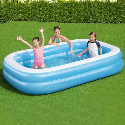 Bestway Piscina Gonfiabile Rettangolare 262x175x51 cm Blu e Bianca