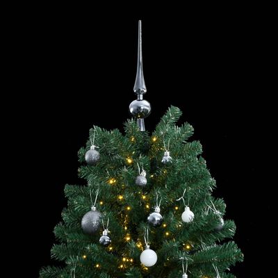 vidaXL Albero Natale Incernierato con 300 LED e Palline 180 cm