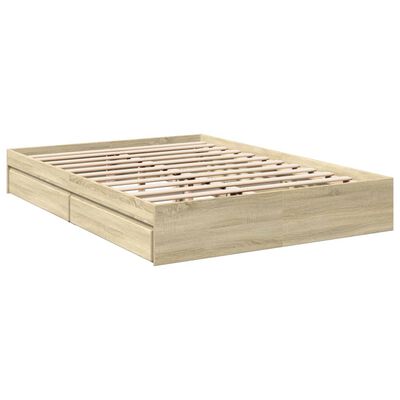 vidaXL Giroletto Cassetti Rovere Sonoma 150x200 cm Legno Multistrato