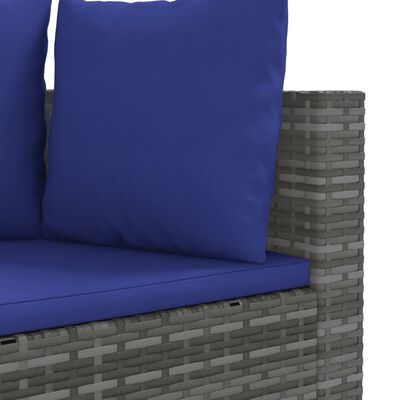 vidaXL Set Divano da Giardino 10 pz con Cuscini Grigio in Polyrattan