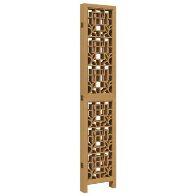 vidaXL Divisorio Ambienti 6 Pannelli Marrone Legno Massello Paulownia