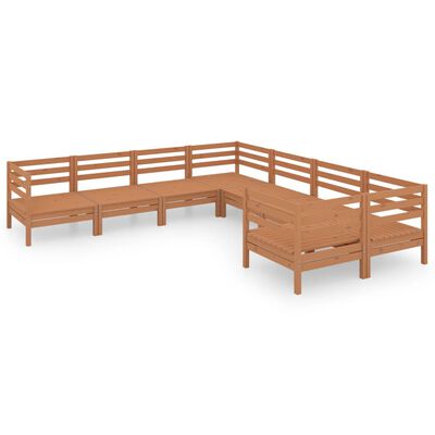 vidaXL Set Salotto da Giardino 8 pz in Legno Massello di Pino ambra