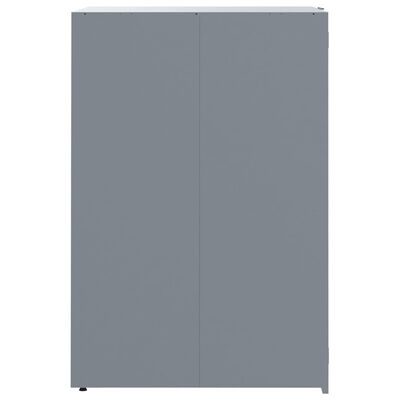 vidaXL Copribidone con Ruote per 6 Bidoni Grigio 414x79x117cm Acciaio