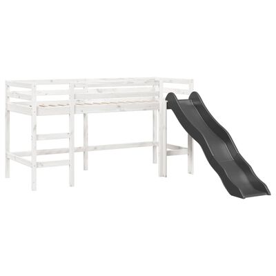 vidaXL Letto a Soppalco senza Materasso Bambini Bianco 80x200cm Pino