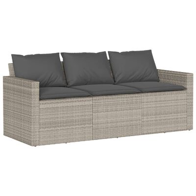 vidaXL Set da Pranzo da Giardino 2 pz con Cuscini in Polyrattan Grigio