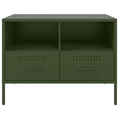 vidaXL Mobile TV Verde Oliva 68x39x50,5 cm in Acciaio